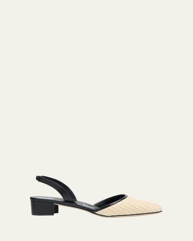 Woven Slingback Ballerina Pumps